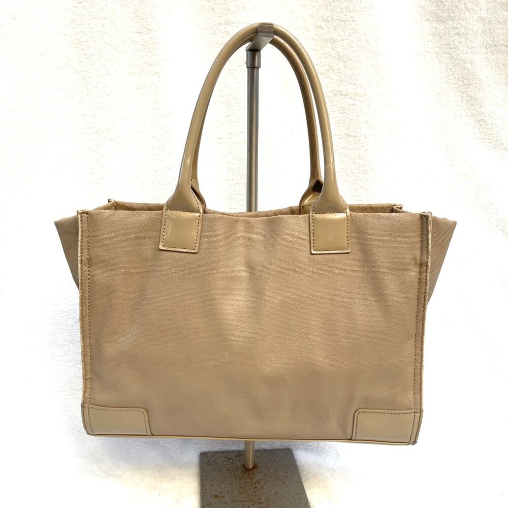 Tory Burch Nude Coated canvas and patent leather Ella tote bag - Picture 5 of 17